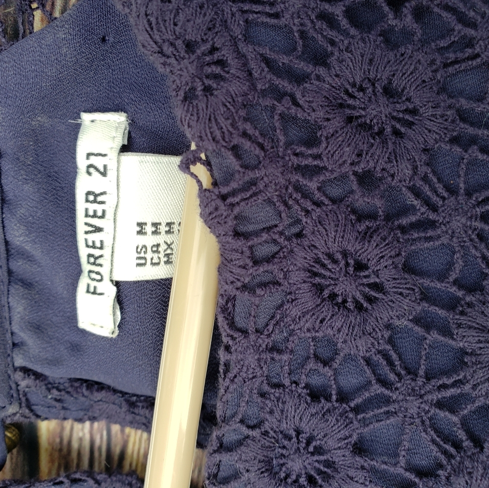 Forever 21 Navy Blue Lace Mini Dress - Picture 2 of 2
